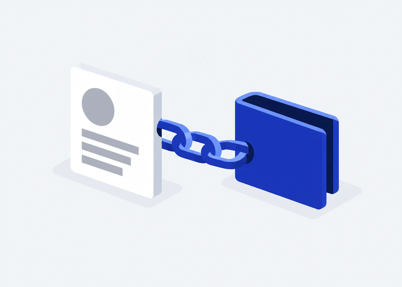 An X profile card chained to a wallet
