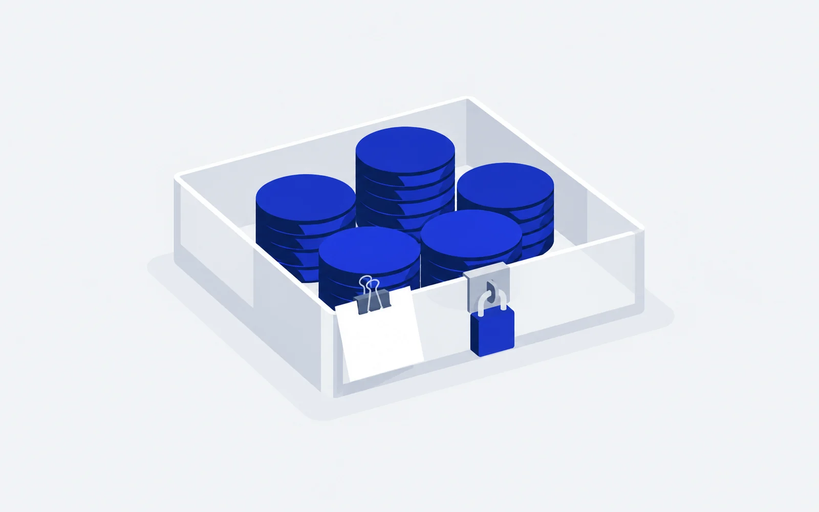 SOL coins locked in an open escrow tray